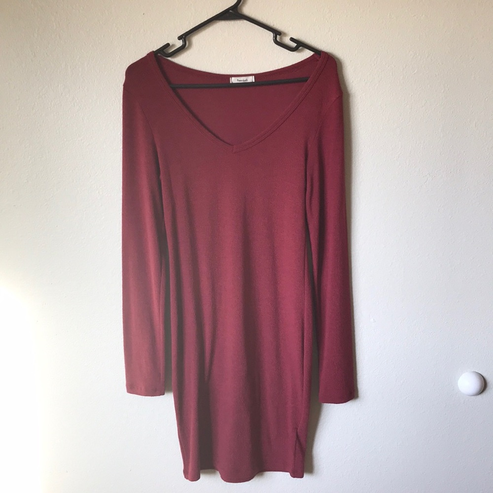 Red sweater dress